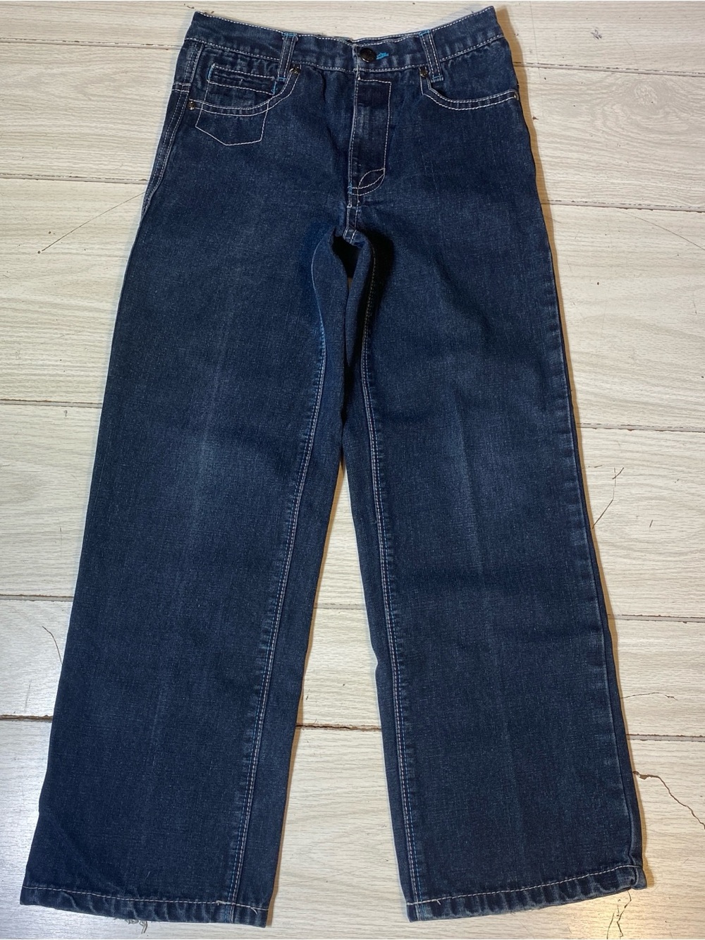 Pelle Pelle Jeans Boys Size 8 Dark Wash Denim Y2K Embroidered Hip Hop Streetwear